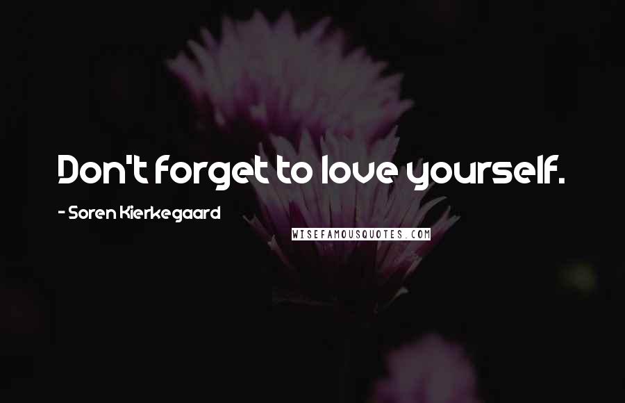 Soren Kierkegaard Quotes: Don't forget to love yourself.