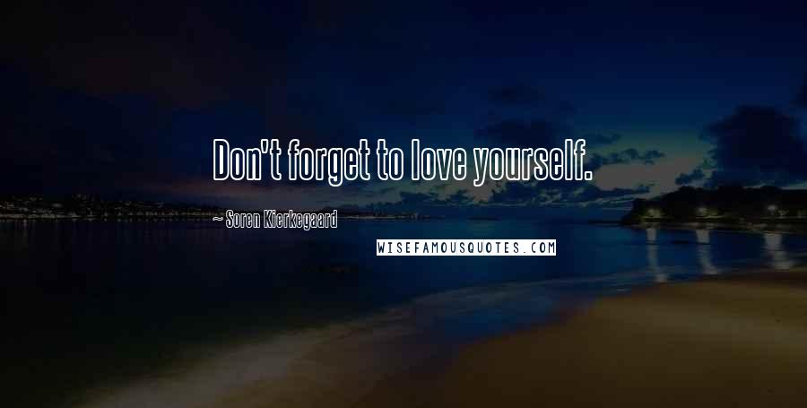 Soren Kierkegaard Quotes: Don't forget to love yourself.