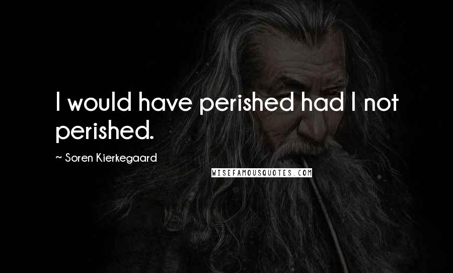 Soren Kierkegaard Quotes: I would have perished had I not perished.