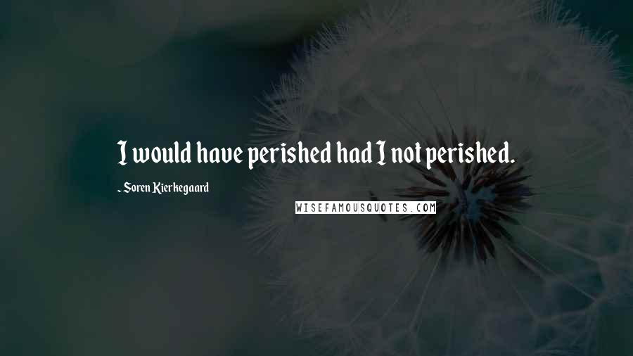 Soren Kierkegaard Quotes: I would have perished had I not perished.