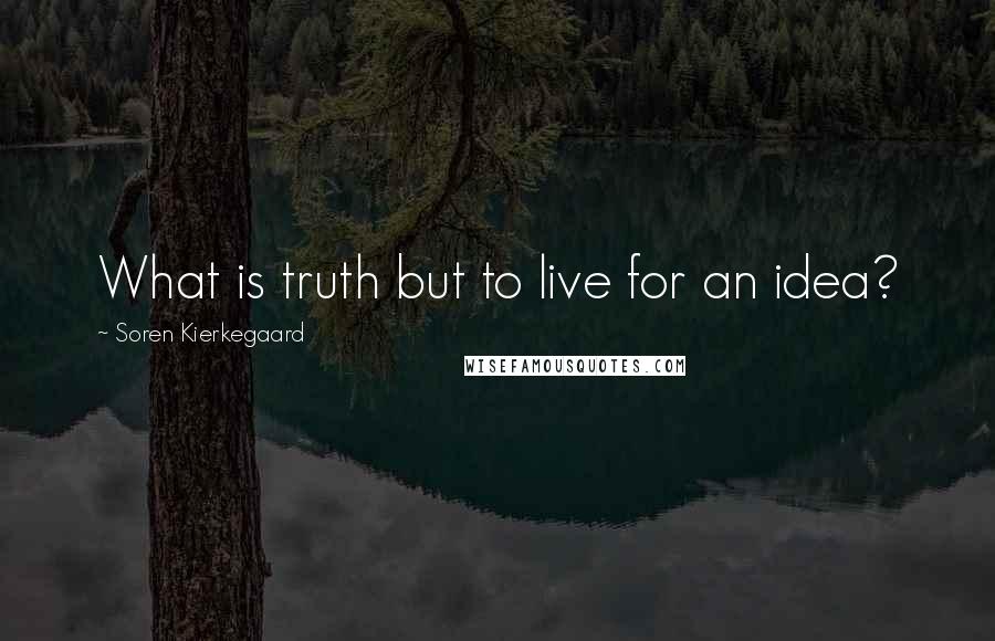 Soren Kierkegaard Quotes: What is truth but to live for an idea?
