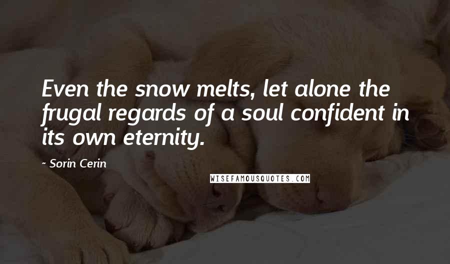 Sorin Cerin Quotes: Even the snow melts, let alone the frugal regards of a soul confident in its own eternity.