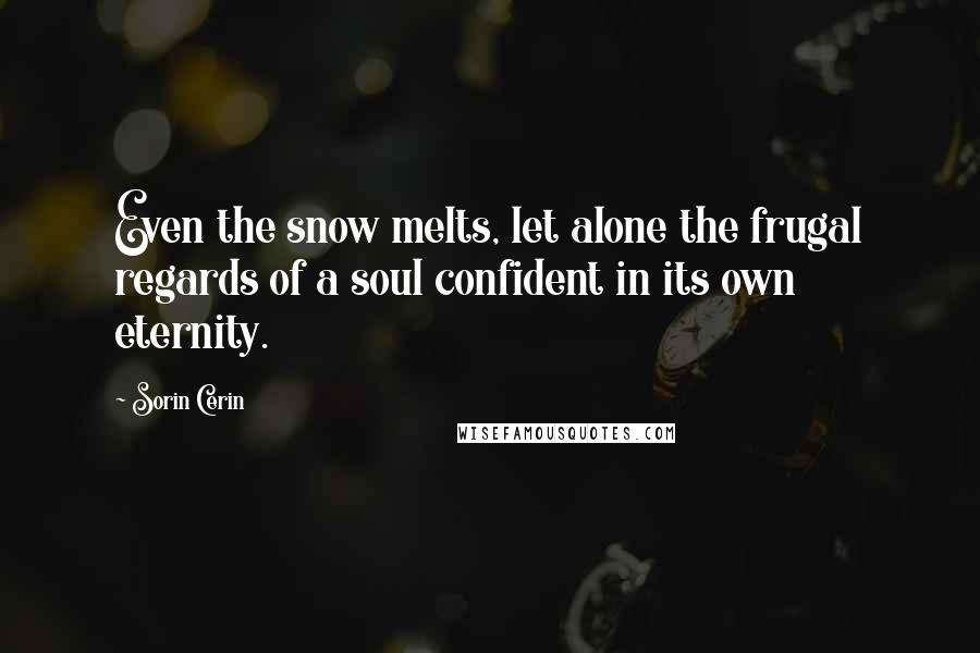 Sorin Cerin Quotes: Even the snow melts, let alone the frugal regards of a soul confident in its own eternity.