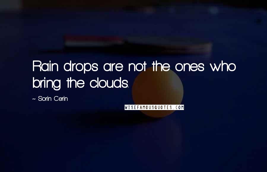 Sorin Cerin Quotes: Rain drops are not the ones who bring the clouds.