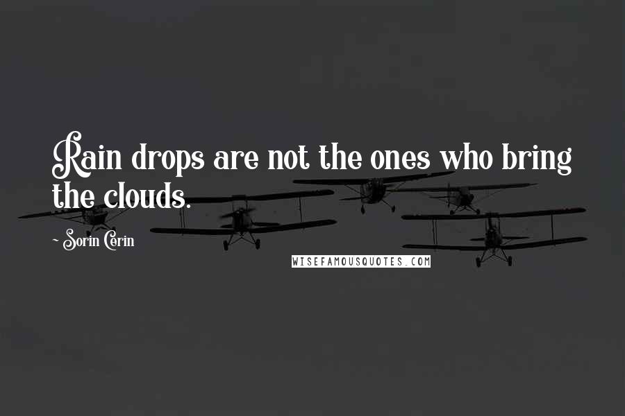 Sorin Cerin Quotes: Rain drops are not the ones who bring the clouds.