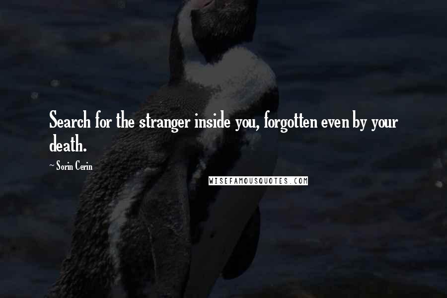 Sorin Cerin Quotes: Search for the stranger inside you, forgotten even by your death.