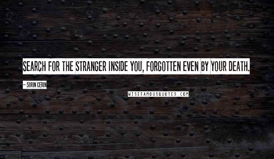 Sorin Cerin Quotes: Search for the stranger inside you, forgotten even by your death.