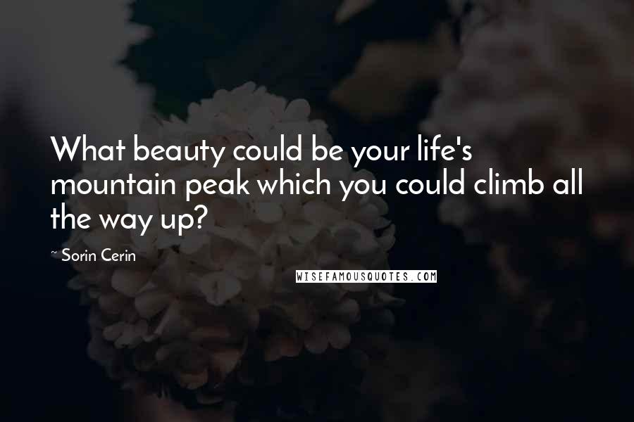 Sorin Cerin Quotes: What beauty could be your life's mountain peak which you could climb all the way up?