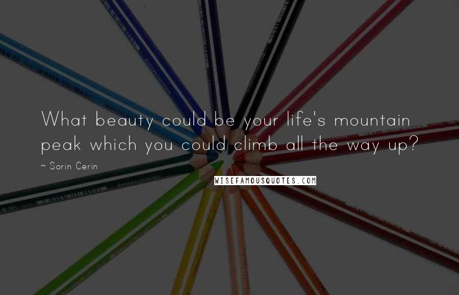 Sorin Cerin Quotes: What beauty could be your life's mountain peak which you could climb all the way up?