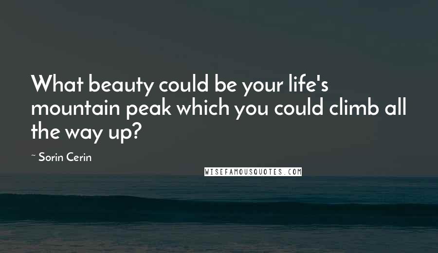 Sorin Cerin Quotes: What beauty could be your life's mountain peak which you could climb all the way up?