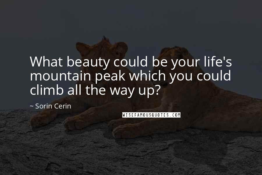 Sorin Cerin Quotes: What beauty could be your life's mountain peak which you could climb all the way up?
