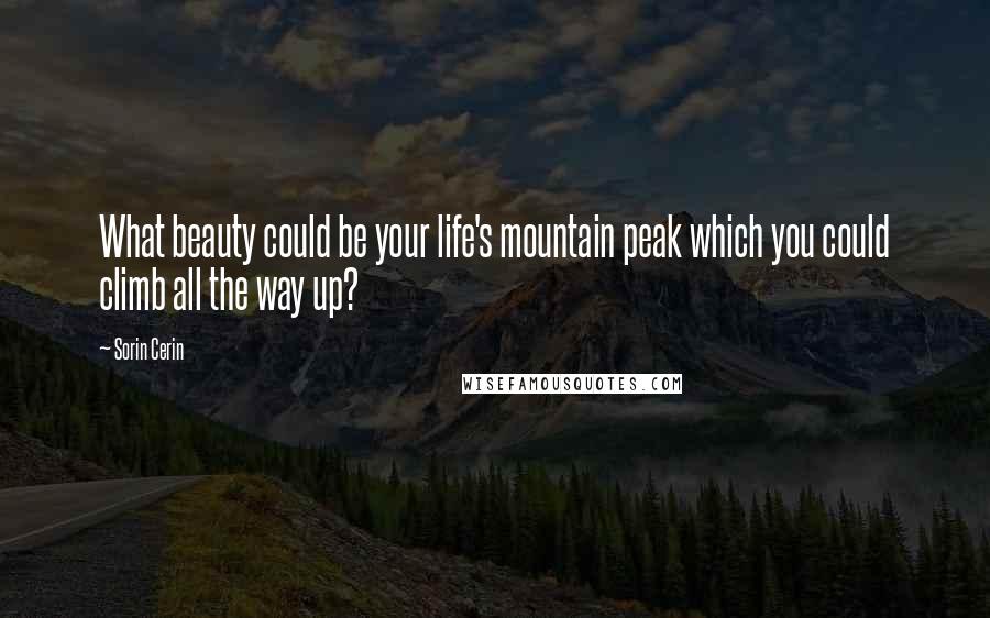 Sorin Cerin Quotes: What beauty could be your life's mountain peak which you could climb all the way up?