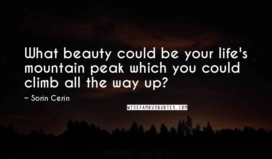 Sorin Cerin Quotes: What beauty could be your life's mountain peak which you could climb all the way up?