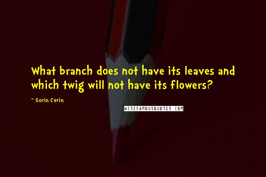 Sorin Cerin Quotes: What branch does not have its leaves and which twig will not have its flowers?