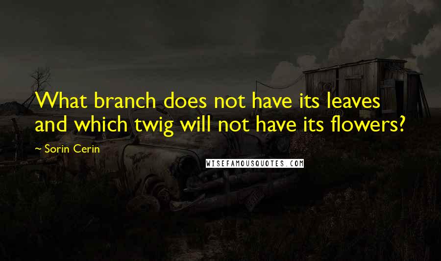 Sorin Cerin Quotes: What branch does not have its leaves and which twig will not have its flowers?