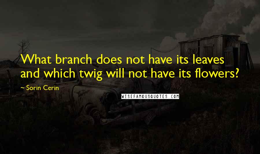 Sorin Cerin Quotes: What branch does not have its leaves and which twig will not have its flowers?