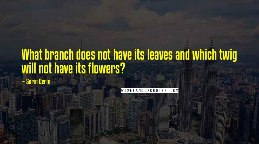 Sorin Cerin Quotes: What branch does not have its leaves and which twig will not have its flowers?