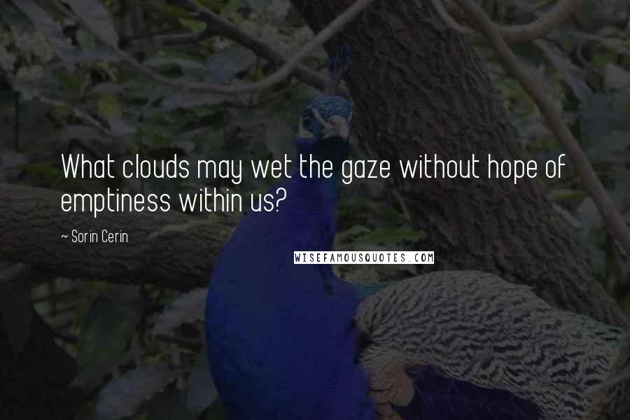 Sorin Cerin Quotes: What clouds may wet the gaze without hope of emptiness within us?