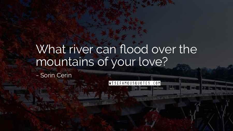 Sorin Cerin Quotes: What river can flood over the mountains of your love?