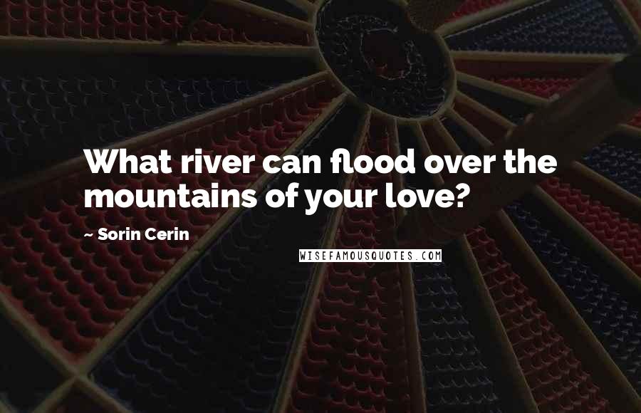 Sorin Cerin Quotes: What river can flood over the mountains of your love?