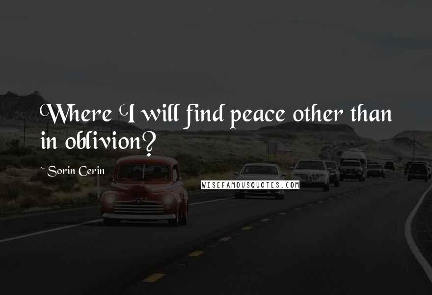 Sorin Cerin Quotes: Where I will find peace other than in oblivion?