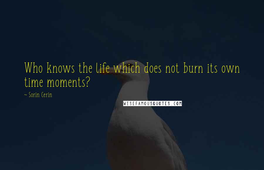 Sorin Cerin Quotes: Who knows the life which does not burn its own time moments?