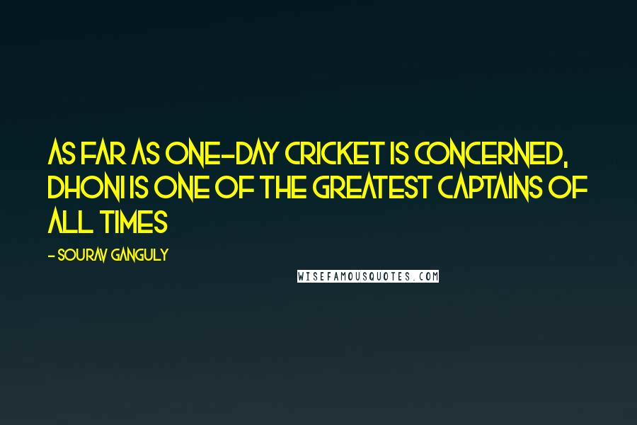 Sourav Ganguly Quotes: As Far As One-Day Cricket Is Concerned, Dhoni Is One Of The Greatest Captains Of All Times