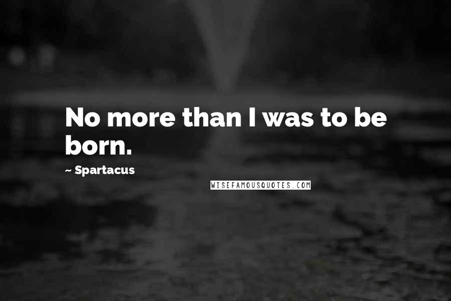Spartacus Quotes: No more than I was to be born.