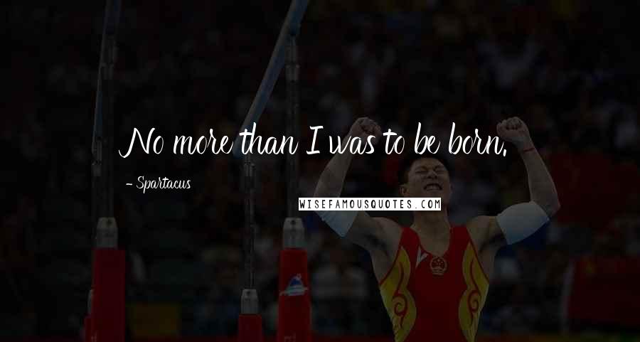 Spartacus Quotes: No more than I was to be born.