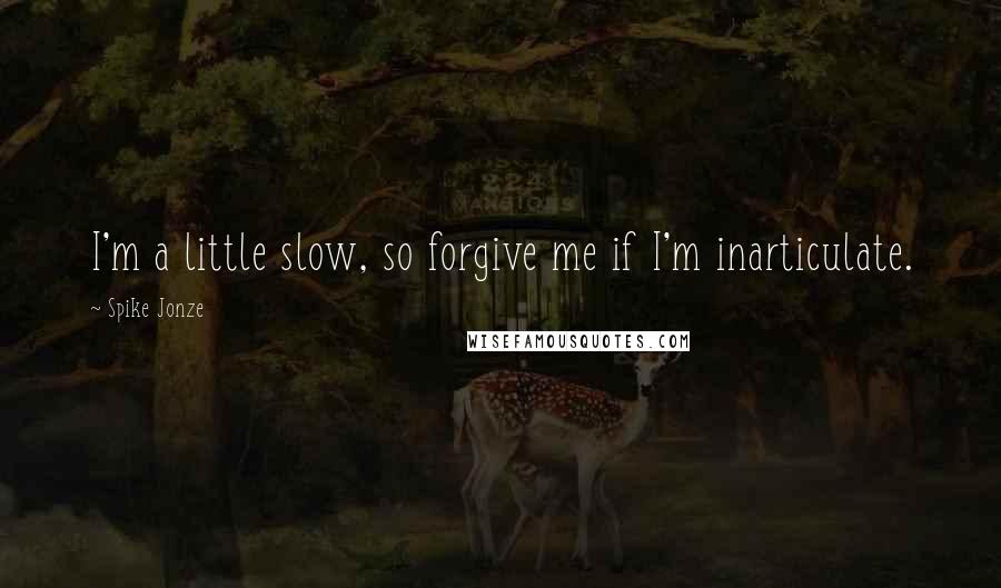 Spike Jonze Quotes: I'm a little slow, so forgive me if I'm inarticulate.