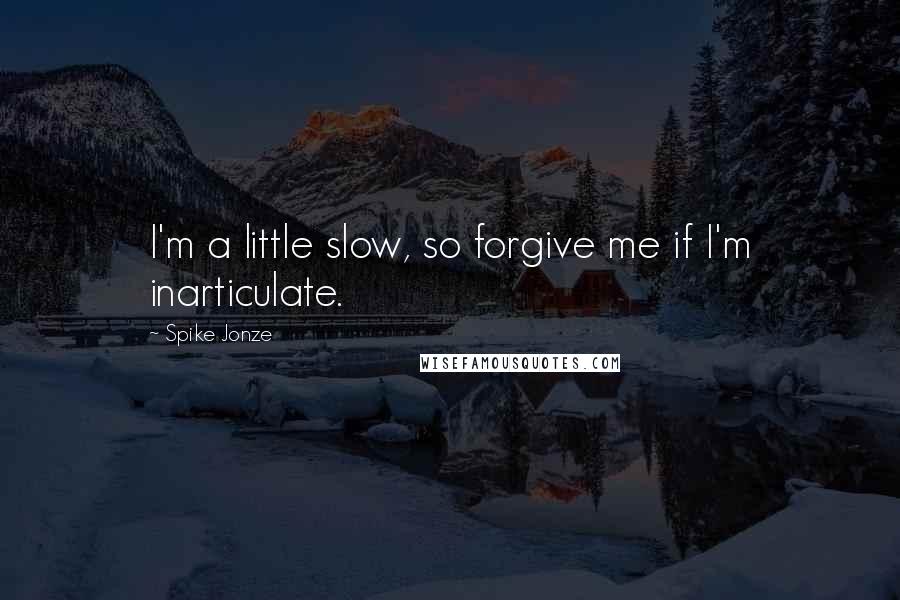 Spike Jonze Quotes: I'm a little slow, so forgive me if I'm inarticulate.