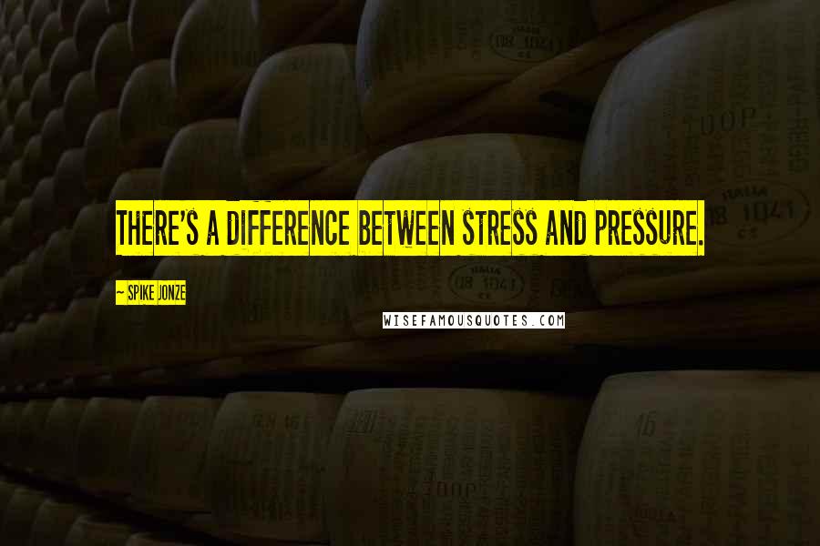 Spike Jonze Quotes: There's a difference between stress and pressure.