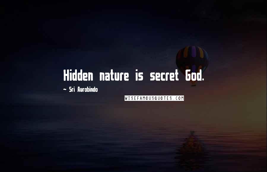 Sri Aurobindo Quotes: Hidden nature is secret God.