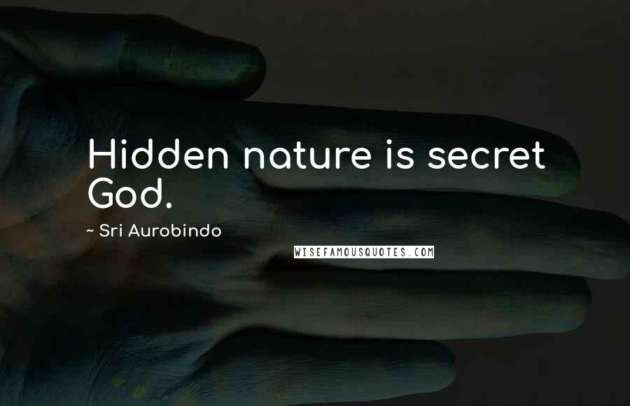 Sri Aurobindo Quotes: Hidden nature is secret God.