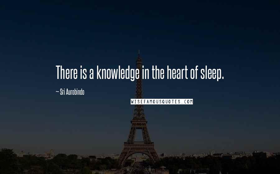 Sri Aurobindo Quotes: There is a knowledge in the heart of sleep.