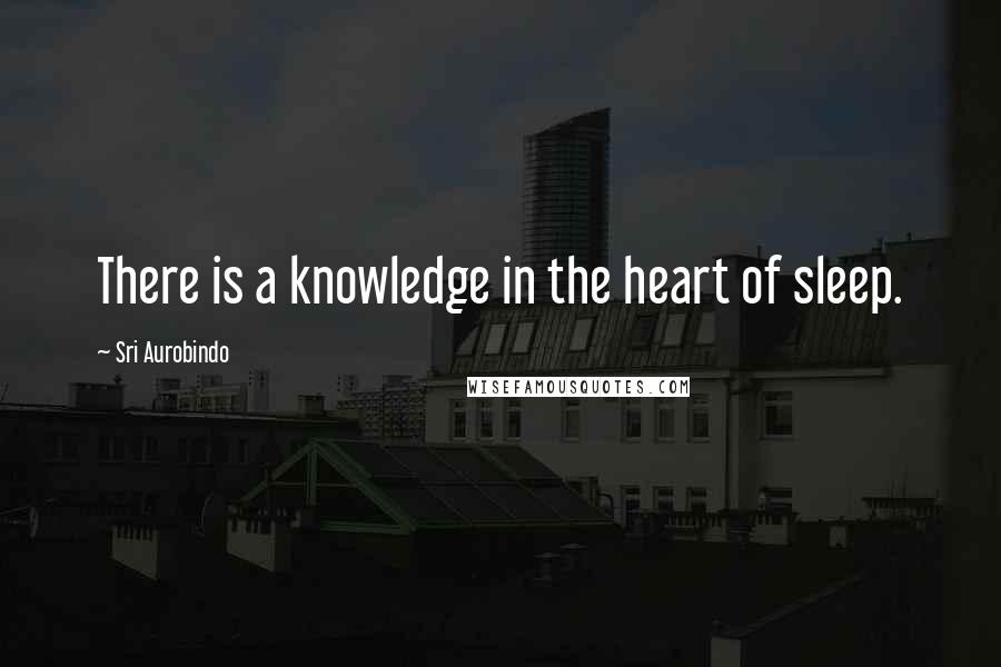 Sri Aurobindo Quotes: There is a knowledge in the heart of sleep.