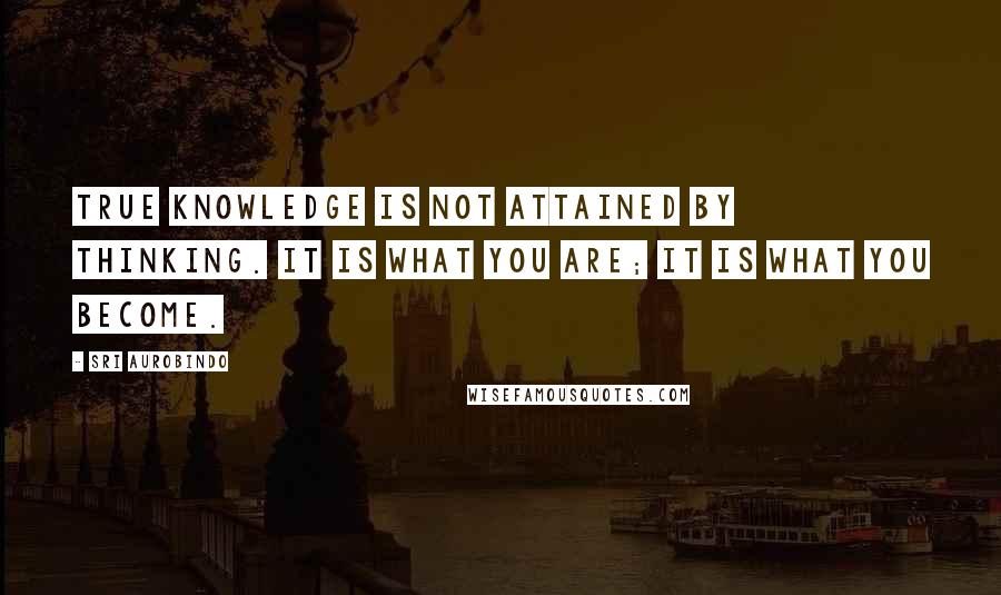 Sri Aurobindo Quotes: True knowledge is not attained by thinking. It is what you are; it is what you become.