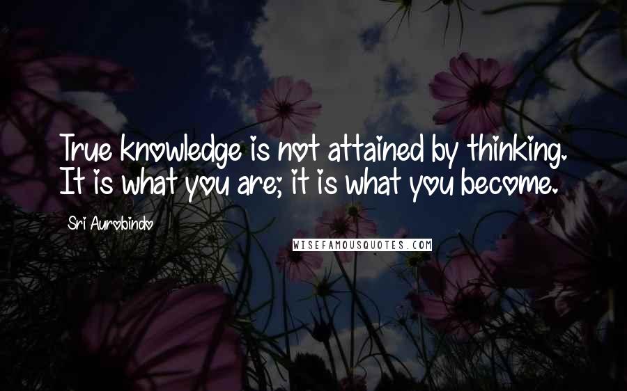 Sri Aurobindo Quotes: True knowledge is not attained by thinking. It is what you are; it is what you become.