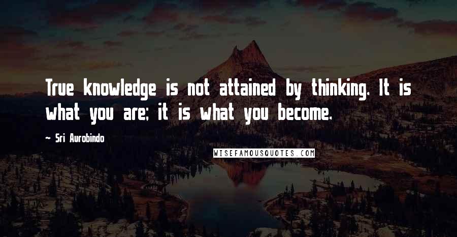 Sri Aurobindo Quotes: True knowledge is not attained by thinking. It is what you are; it is what you become.