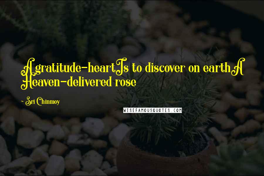 Sri Chinmoy Quotes: A gratitude-heartIs to discover on earthA Heaven-delivered rose