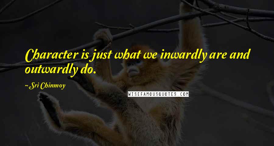Sri Chinmoy Quotes: Character is just what we inwardly are and outwardly do.