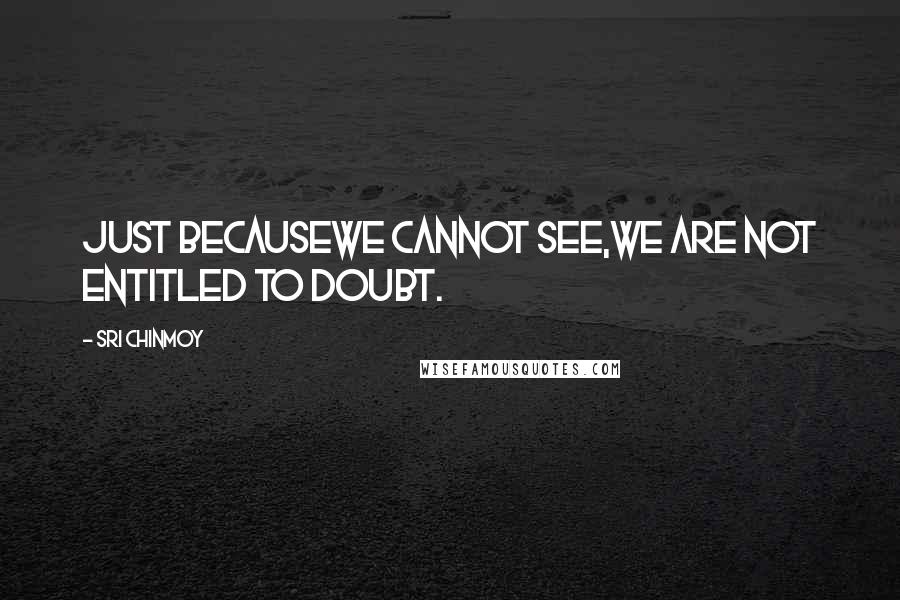 Sri Chinmoy Quotes: Just becauseWe cannot see,We are not entitled to doubt.