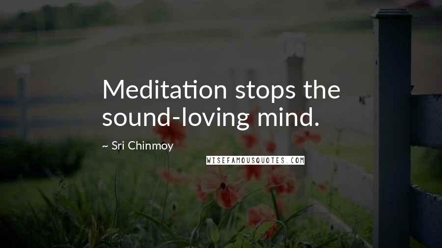 Sri Chinmoy Quotes: Meditation stops the sound-loving mind.