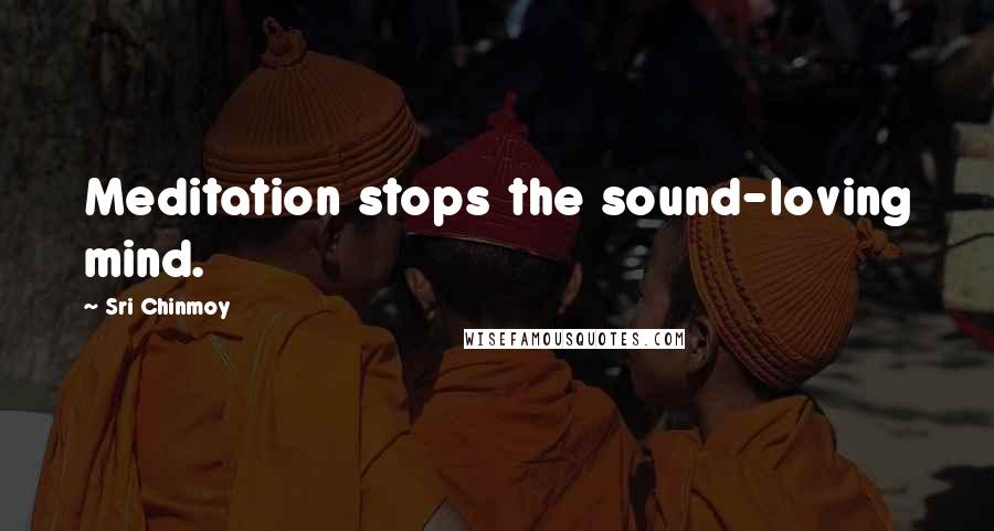 Sri Chinmoy Quotes: Meditation stops the sound-loving mind.