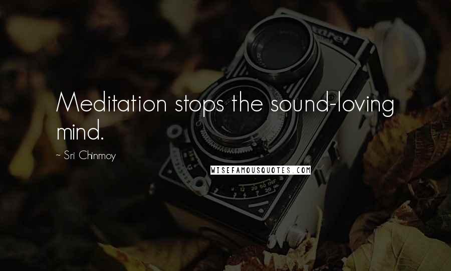Sri Chinmoy Quotes: Meditation stops the sound-loving mind.
