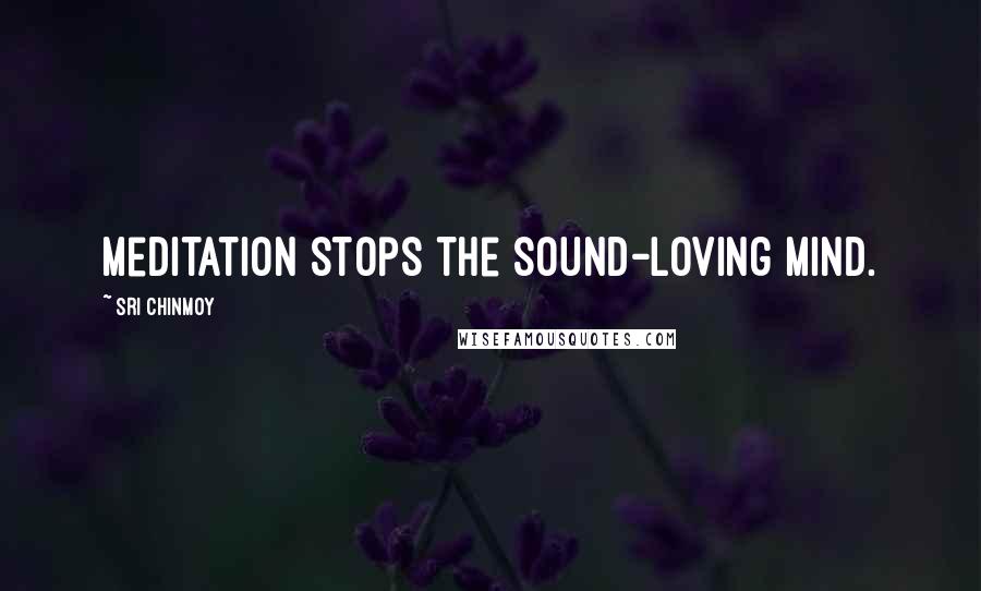 Sri Chinmoy Quotes: Meditation stops the sound-loving mind.