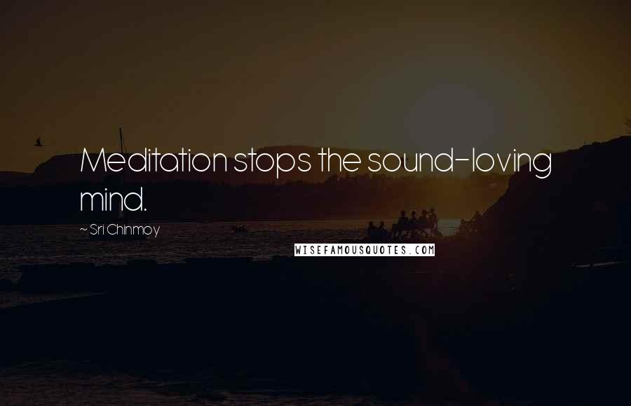 Sri Chinmoy Quotes: Meditation stops the sound-loving mind.