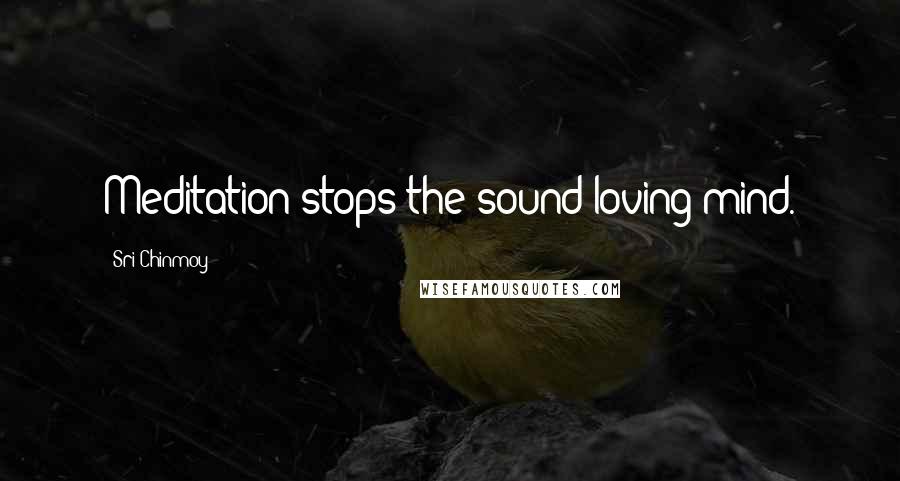 Sri Chinmoy Quotes: Meditation stops the sound-loving mind.