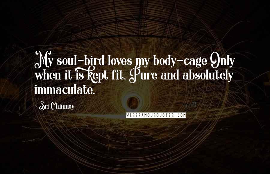 Sri Chinmoy Quotes: My soul-bird loves my body-cage Only when it is kept fit, Pure and absolutely immaculate.