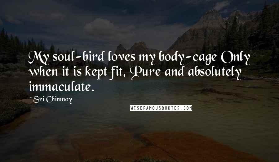 Sri Chinmoy Quotes: My soul-bird loves my body-cage Only when it is kept fit, Pure and absolutely immaculate.